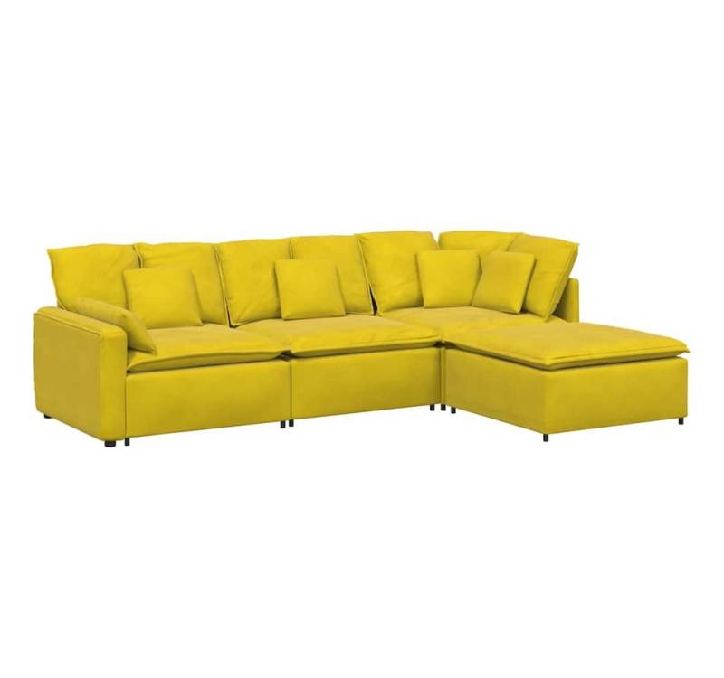 vidaXL Sofaelement Modulares Sofa mit Fußhocker Kissen Samt Gelb vidaXL Sofaelement Modulares Sofa mit Fußhocker Kissen Samt Gelb von vidaXL