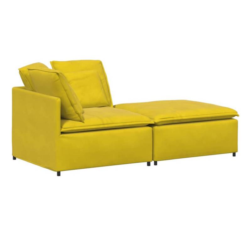 vidaXL Sofaelement Modulares Sofa mit Fußhocker Kissen Samt Gelb von vidaXL