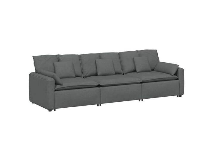 vidaXL Sofaelement Modulares Sofa mit Kissen Dunkelgrau, grau, Dunkelgrau von vidaXL