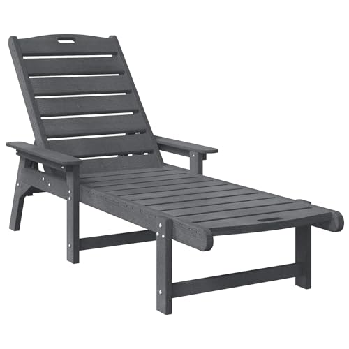 vidaXL Sonnenliegen 2 STK Hellgrau 162x53x98.5 cm HDPE von vidaXL