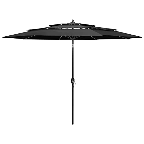 vidaXL Sonnenschirm mit Aluminium-Mast 3-lagig Ampelschirm Gartenschirm Marktschirm Strandschirm Kurbelschirm Schirm Terrasse Garten Anthrazit 3m vidaXL Sonnenschirm mit Aluminium-Mast 3-lagig Ampelschirm Gartenschirm Marktschirm Strandschirm Kurbelschirm Schirm Terrasse Garten Anthrazit 3m von vidaXL