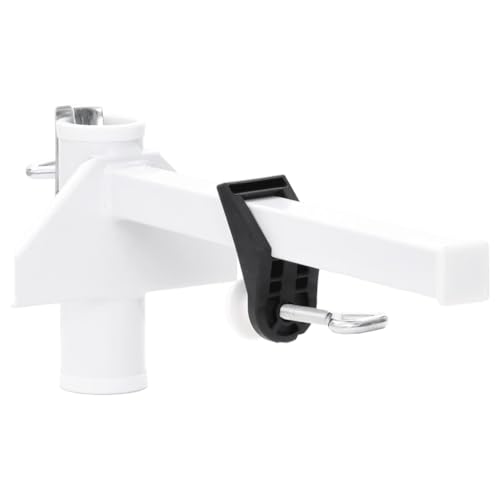 vidaXL Sonnenschirmhalter, Sonnenschirm Halterung für Balkon, Schirmhalter für Balkongeländer, Schirmständer Balkonschirmhalter, Weiß 38mm Stahl von vidaXL