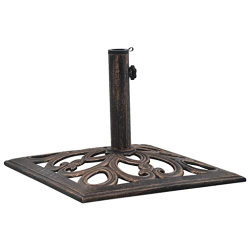 vidaXL Sonnenschirmständer Schirmständer Schirmhalter Sonnenschirmfuß Sonnenschirmhalter Schirm Ständer Quadrat Bronze 12kg 49cm Gusseisen von vidaXL