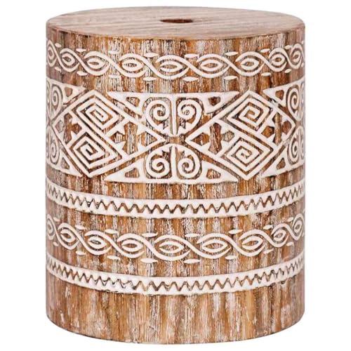 vidaXL Sonnenschirmständer gewaschenes Weiß Ø34 x 40 cm Massivholz von vidaXL