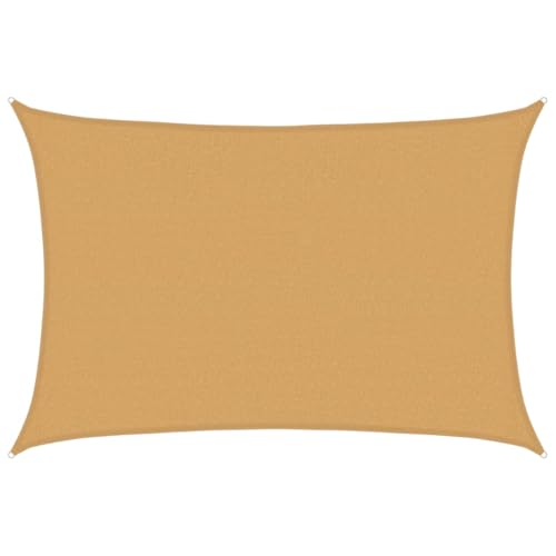 vidaXL Sonnensegel, Segelmarkise mit Edelstahl-Befestigungen, Sonnendach für Garten Terrasse Balkon Pool, Sonnenschutz, Rechteckig Sandfarbe HDPE von vidaXL