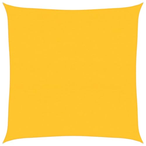 vidaXL Sonnensegel, UV Schutz Sonnenschutz für Terrasse Balkon Garten, Windschutz Wetterschutz Quadratisch, Sonnendach, 160g/m² Gelb 6x6m HDPE von vidaXL