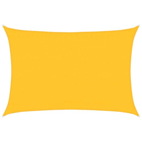 vidaXL Sonnensegel, UV Schutz Sonnenschutz für Terrasse Balkon Garten, Windschutz Wetterschutz Rechteckig, Sonnendach, 160g/m² Gelb 3,5x5m HDPE von vidaXL