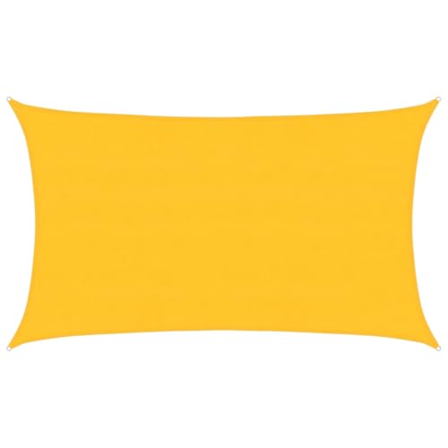 vidaXL Sonnensegel, UV Schutz Sonnenschutz für Terrasse Balkon Garten, Windschutz Wetterschutz Rechteckig, Sonnendach, 160g/m² Gelb 5x8m HDPE von vidaXL