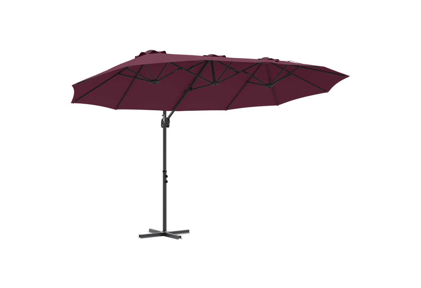 vidaXL Sonnensegel Garten-Kantilever-Pergola mit Schloss Bordeauxrot Groß, (1-tlg) von vidaXL