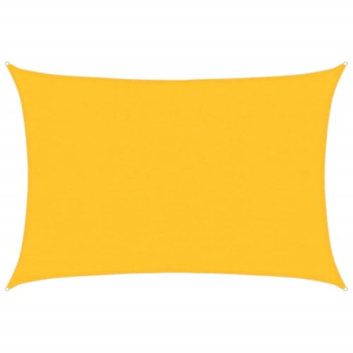 vidaXL Sonnensegel Sonnenschutz Windschutz Sonnendach UV Schutz Sonnenschutzsegel Schattenspender Garten Terrasse Balkon 160g/m² Gelb 3x4m HDPE von vidaXL