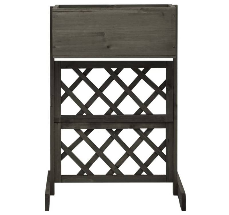 vidaXL Spalier, Garten-Spalier mit Blumenkasten Grau 45x30x74 cm Tannenholz von vidaXL