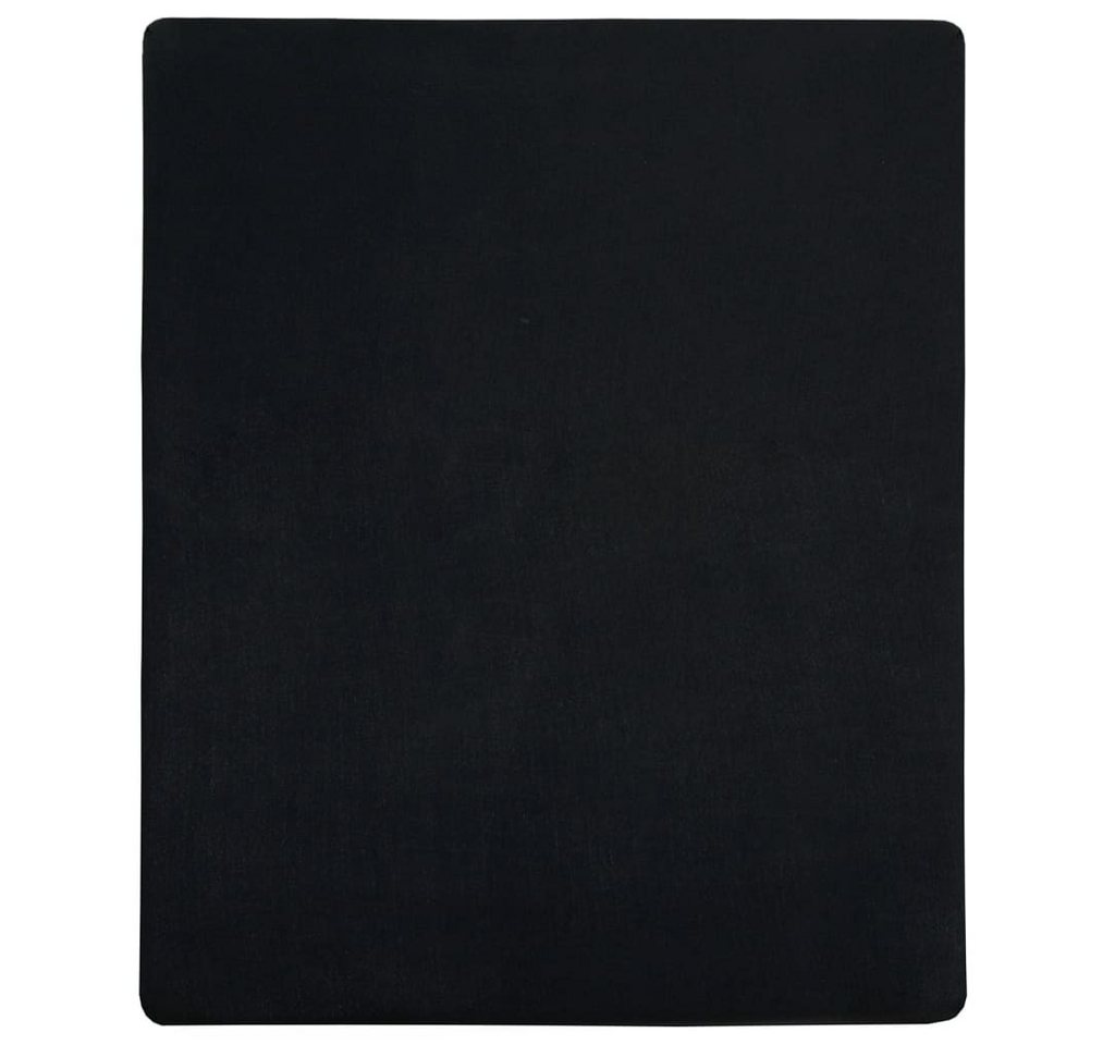 vidaXL Spannbettlaken, Bettlaken 2 Stk. Jersey Schwarz 90x200 cm Baumwolle von vidaXL