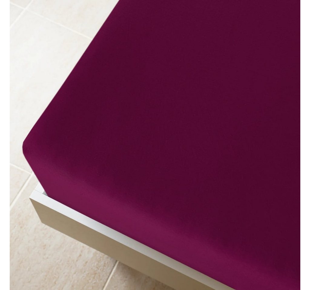 vidaXL Spannbettlaken, Bettlaken Jersey Bordeauxrot 90x200 cm Baumwolle von vidaXL