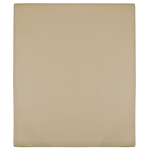 vidaXL Spannbettlaken Spannbetttuch Bettwäsche Betttuch Bettlaken Spannlaken Laken Spannleintuch für Einzelbett Jersey Taupe 90x200cm Baumwolle von vidaXL