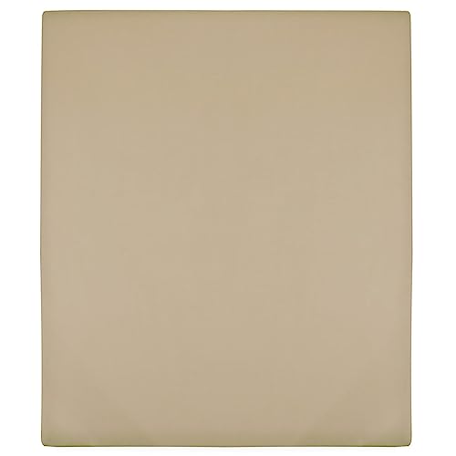 vidaXL Spannbettlaken Spannbetttuch Bettwäsche Betttuch Bettlaken Spannlaken Laken Spannleintuch für Einzelbett Jersey Taupe 90x200cm Baumwolle von vidaXL