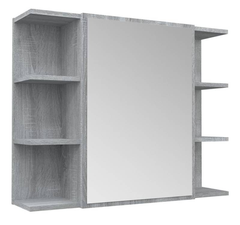 vidaXL Spiegel Bad-Spiegelschrank Grau Sonoma 80x20,5x64 cm Spanplatte von vidaXL