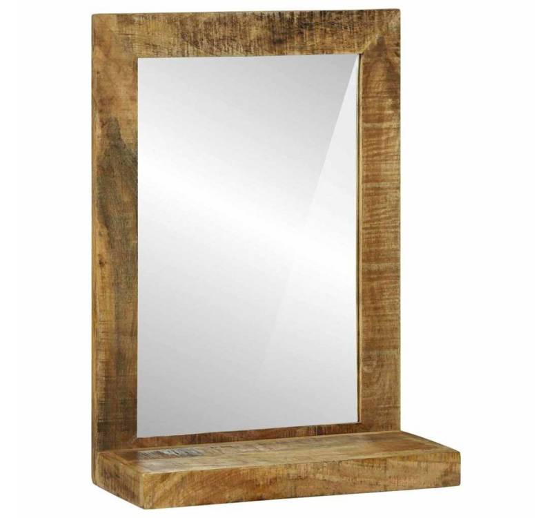 vidaXL Spiegel Badezimmer Spiegel mit Regal Braun Massives, grobes holz (1-St) von vidaXL