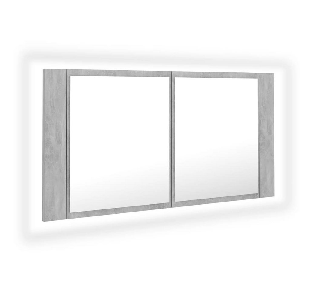 vidaXL Spiegelschrank LED Bad Spiegelschrank Betongrau 90x12x45 cm Badezimmer LED-Beleuchtun von vidaXL