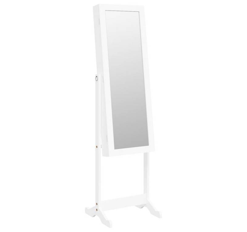 vidaXL Spiegel Schmuckschrank mit Spiegel & LED-Beleuchtung Freistehend Weiß (1-St) von vidaXL