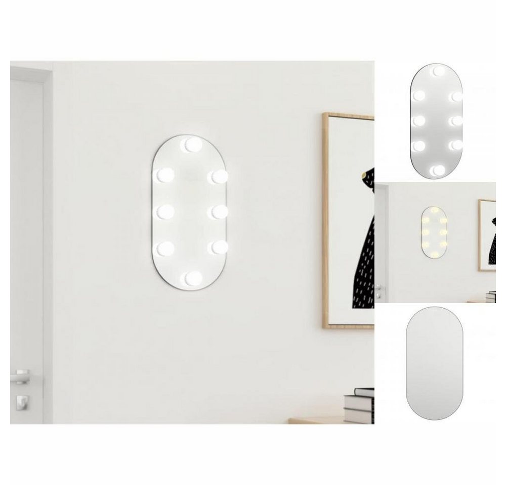 vidaXL Spiegel Spiegel mit LED-Leuchten 40x20 cm Glas Oval von vidaXL