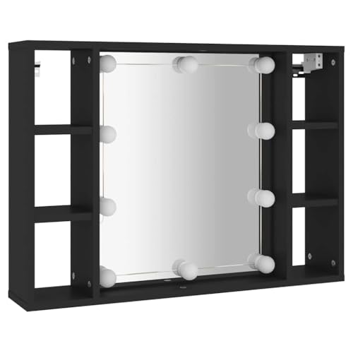 vidaXL Spiegelschrank mit LED Schwarz 76x15x55 cm vidaXL Spiegelschrank mit LED Schwarz 76x15x55 cm von vidaXL