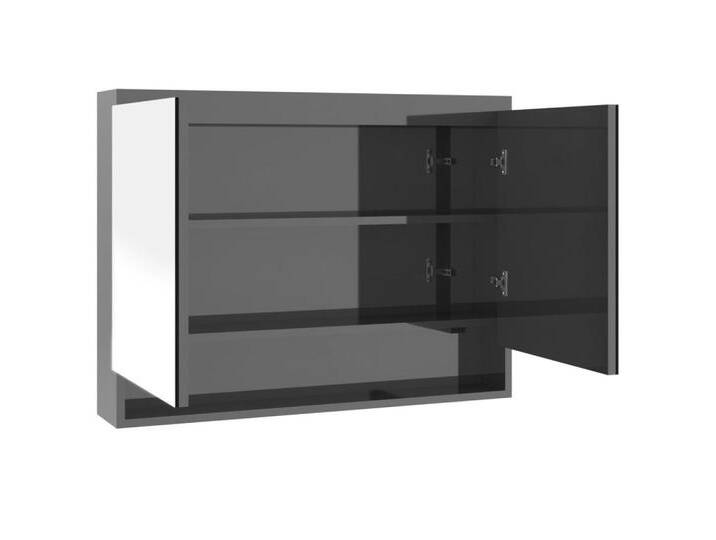 vidaXL Spiegelschrank Badspiegel Spiegelschrank 80x15x60 cm MDF Glänzendes Grau, grau von vidaXL