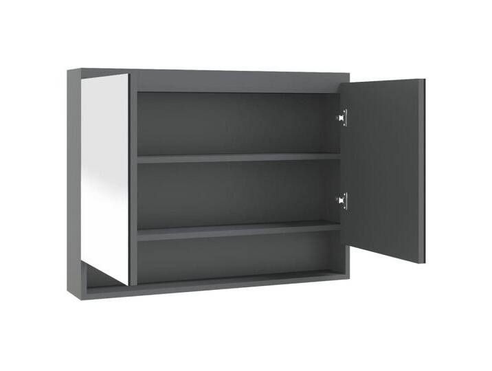 vidaXL Spiegelschrank Badspiegel Spiegelschrank 80x15x60 cm MDF Grau, grau von vidaXL