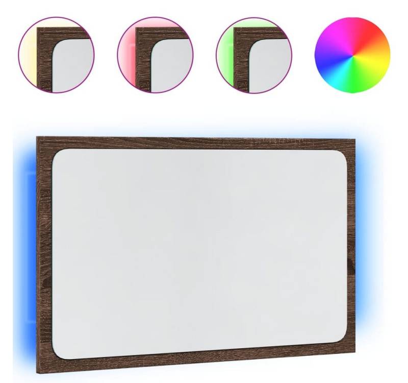 vidaXL Spiegelschrank LED-Badspiegel Braun Eichen-Optik 60x8,5x38 cm Spanplatte von vidaXL