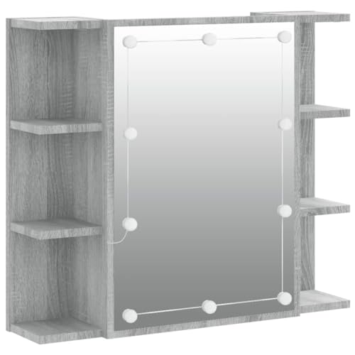 vidaXL Spiegelschrank mit LED Grau Sonoma 70x16,5x60 cm von vidaXL