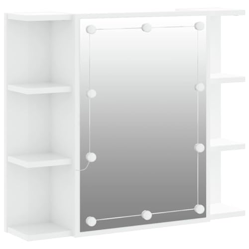 vidaXL Spiegelschrank mit LED Hochglanz-Weiß 70x16,5x60 cm von vidaXL