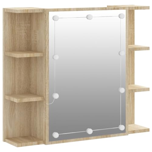 vidaXL Spiegelschrank mit LED Sonoma-Eiche 70x16,5x60 cm von vidaXL