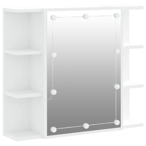 vidaXL Spiegelschrank mit LED Weiß 70x16,5x60 cm von vidaXL
