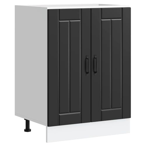 vidaXL Spülenunterschrank Lucca Schwarz Holzwerkstoff, Küchenunterschrank, Schrank Küche, Lagerschrank, Unterschrank für Küche, Küchenzeile vidaXL Spülenunterschrank Lucca Schwarz Holzwerkstoff, Küchenunterschrank, Schrank Küche, Lagerschrank, Unterschrank für Küche, Küchenzeile von vidaXL