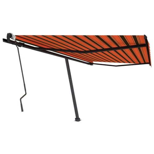 vidaXL Standmarkise Einziehbar Handbetrieben Markise Sonnenmarkise Balkonmarkise Sonnenschutz Gelenkarmmarkise Terrasse Garten 400x300cm Orange Braun von vidaXL