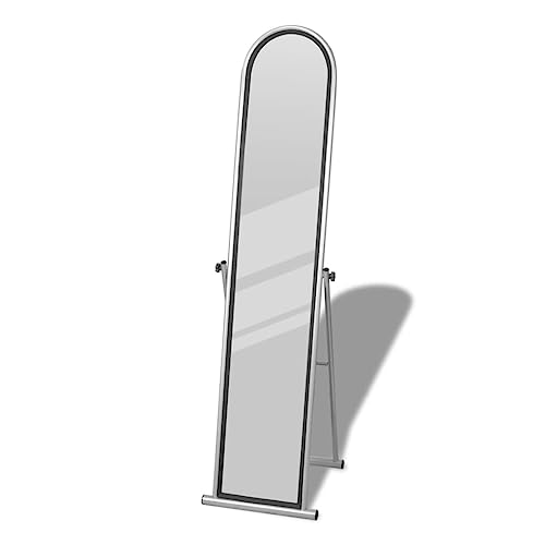 vidaXL Standspiegel Boden Stehend Spiegel Ankleidespiegel Ganzkörperspiegel rechteckig grau von vidaXL