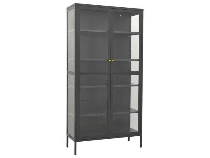 vidaXL Standvitrine Vitrine Anthrazit 90x40x180 cm Stahl und Gehärtetes Glas von vidaXL
