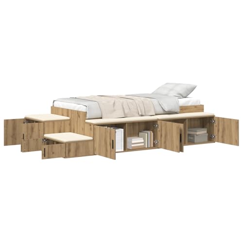 vidaXL Stauraum-Bettgestell Schwarze Eiche 100x200 cm Mit 6 Schubladen Reichlich Stilvolles Design Holzwerkstoff für Schlafzimmermöbel Doppel Robustes Modernes Set Schlank Platzsparend vidaXL Stauraum-Bettgestell Schwarze Eiche 100x200 cm Mit 6 Schubladen Reichlich Stilvolles Design Holzwerkstoff für Schlafzimmermöbel Doppel Robustes Modernes Set Schlank Platzsparend von vidaXL