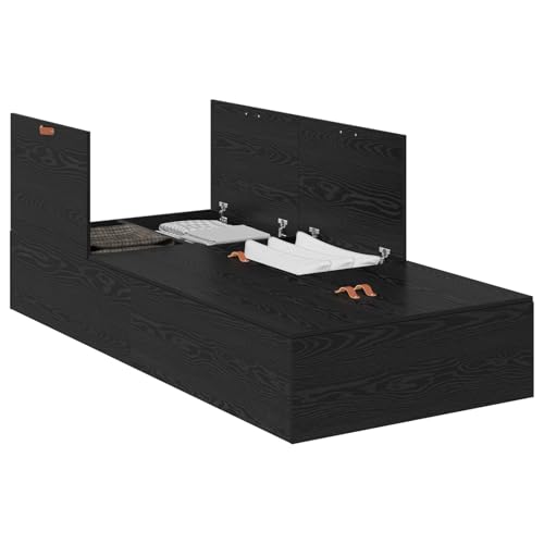 vidaXL Stauraumbett Schwarz Eiche 75X190 cm konstruierter Holz mit integriertem Stauraum für Schlafzimmer und Gästezimmer Einzelmodern kompaktes Erwachsenenstil unter zeitgenössischem Design vidaXL Stauraumbett Schwarz Eiche 75X190 cm konstruierter Holz mit integriertem Stauraum für Schlafzimmer und Gästezimmer Einzelmodern kompaktes Erwachsenenstil unter zeitgenössischem Design von vidaXL