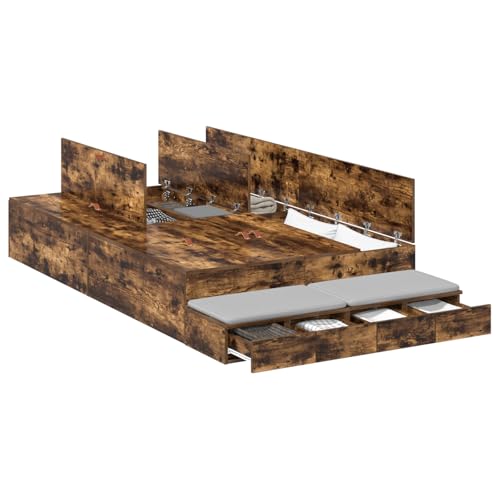 vidaXL Stauraumbettgestell Geräucherte Eiche 120x190 cm Hochwertige Holzwerkstoffe Viel Stauraum Modernes Design Einfache Montage Innen Schlafzimmermöbel Massiv Stilvoll Langlebig vidaXL Stauraumbettgestell Geräucherte Eiche 120x190 cm Hochwertige Holzwerkstoffe Viel Stauraum Modernes Design Einfache Montage Innen Schlafzimmermöbel Massiv Stilvoll Langlebig von vidaXL