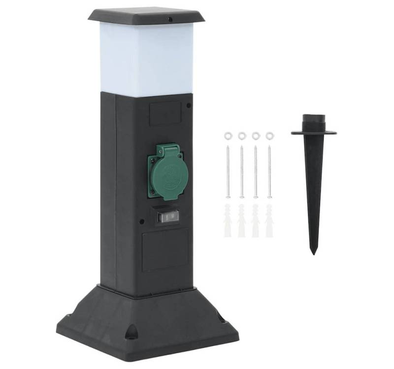vidaXL Steckdose Außensteckdose mit Lampe und Erdspieß 2-fach 16x16x39,5cm von vidaXL