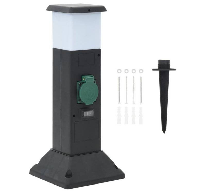 vidaXL Steckdose Außensteckdose mit Lampe und Erdspieß 2-fach 16x16x39,5cm von vidaXL