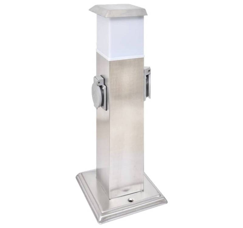 vidaXL Steckdose Gartensteckdose Steckdosenturm Edelstahl mit Lampe von vidaXL