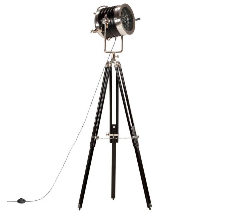 vidaXL Stehlampe Stativlampe Schwarz Mango Massivholz 171 cm von vidaXL