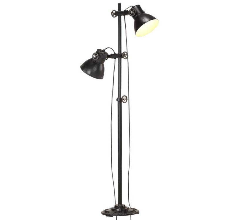 vidaXL Stehlampe Stehlampe 2-flammig Schwarz E27 Gusseisen von vidaXL