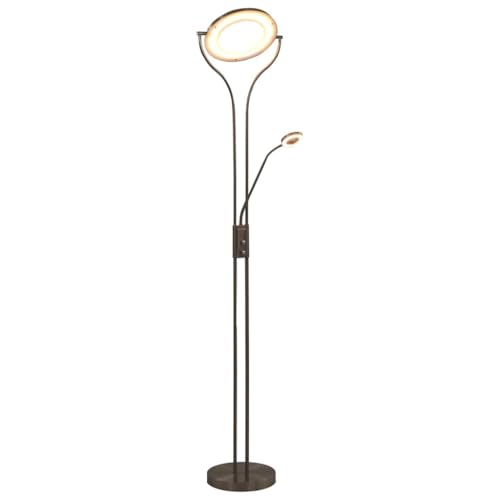 vidaXL Stehlampe Stehleuchte Standleuchte Leselampe Leseleuchte Bodenlampe Wohnzimmerlampe Lampe Leuchte 18W Silbern 180cm Dimmbar vidaXL Stehlampe Stehleuchte Standleuchte Leselampe Leseleuchte Bodenlampe Wohnzimmerlampe Lampe Leuchte 18W Silbern 180cm Dimmbar von vidaXL