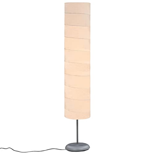 vidaXL Stehlampe mit Ständer Stehleuchte Standleuchte Standlampe Bodenlampe Lampe Leuchte Wohnzimmer 121cm Weiß E27 Reispapier 60W von vidaXL