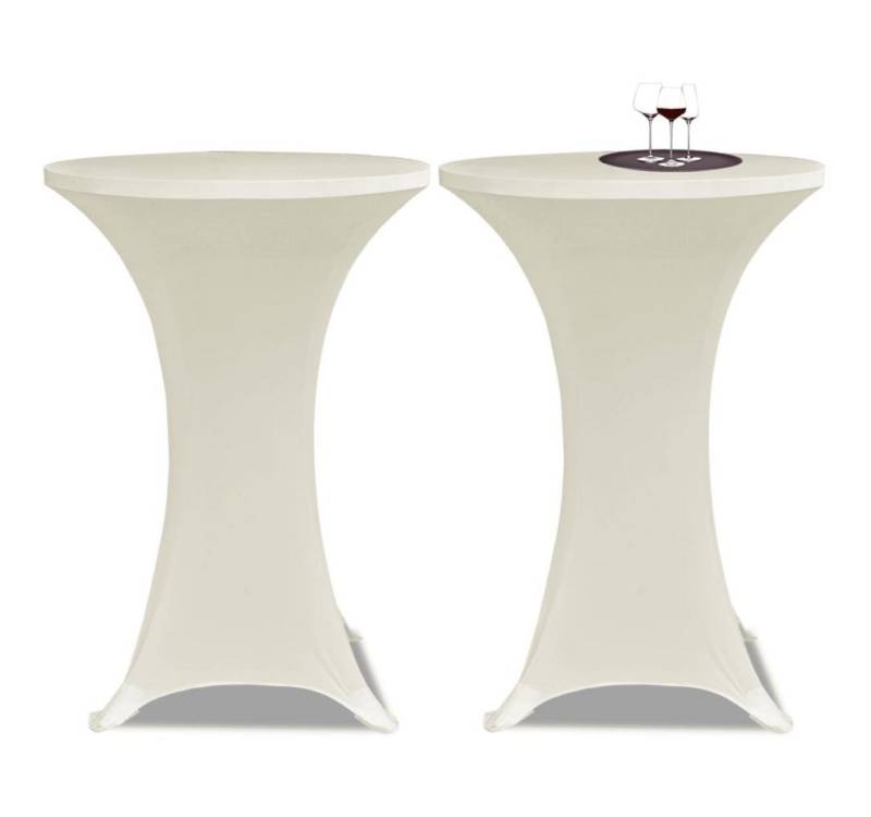 vidaXL Stehtischhusse, Hussen 4 Stk. Ø 80 cm Creme Stretch von vidaXL