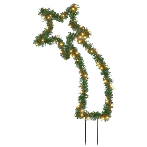 vidaXL Sternschnuppe, Weihnachtsbeleuchtung mit Erdspießen 115 LEDs, Wasserdicht LED Gartenstecker mit 8 Beleuchtungsmodi, Beleuchtet Weihnachtsdeko Stern, 89 cm von vidaXL
