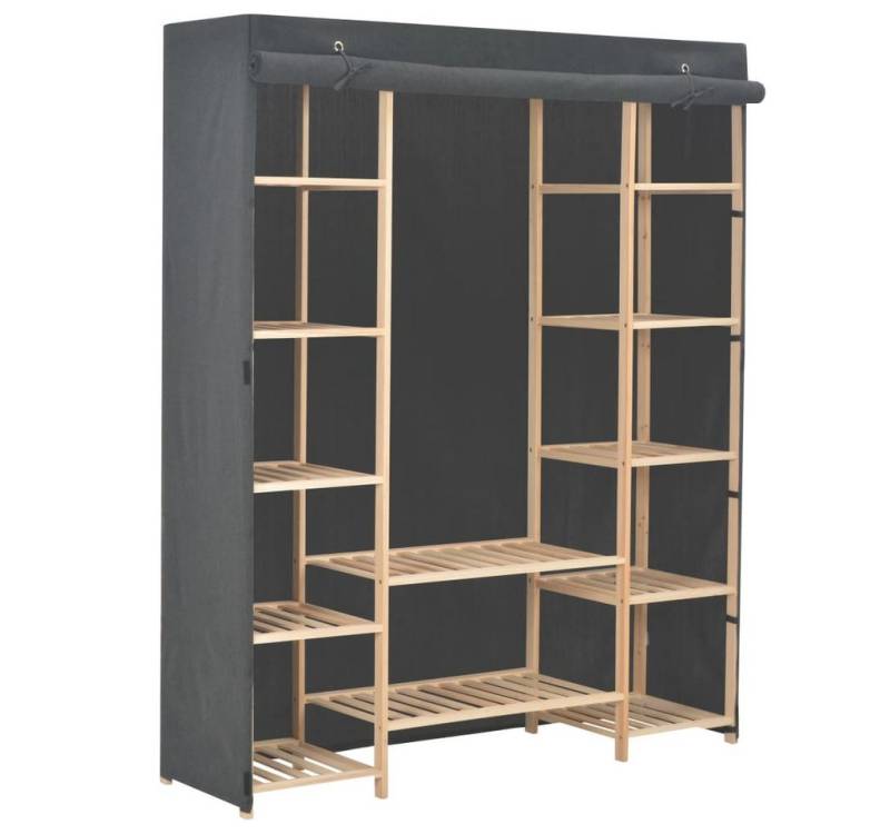 vidaXL Stoffschrank Kleiderschrank Grau 135 x 40 x 170 cm Stoff (1-St) von vidaXL