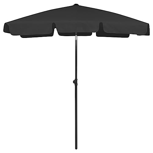 vidaXL Strandschirm Kippbar Sonnenschirm Balkonschirm Gartenschirm Ampelschirm Marktschirm Schirm Terrassenschirm Balkon Schwarz 180x120cm vidaXL Strandschirm Kippbar Sonnenschirm Balkonschirm Gartenschirm Ampelschirm Marktschirm Schirm Terrassenschirm Balkon Schwarz 180x120cm von vidaXL